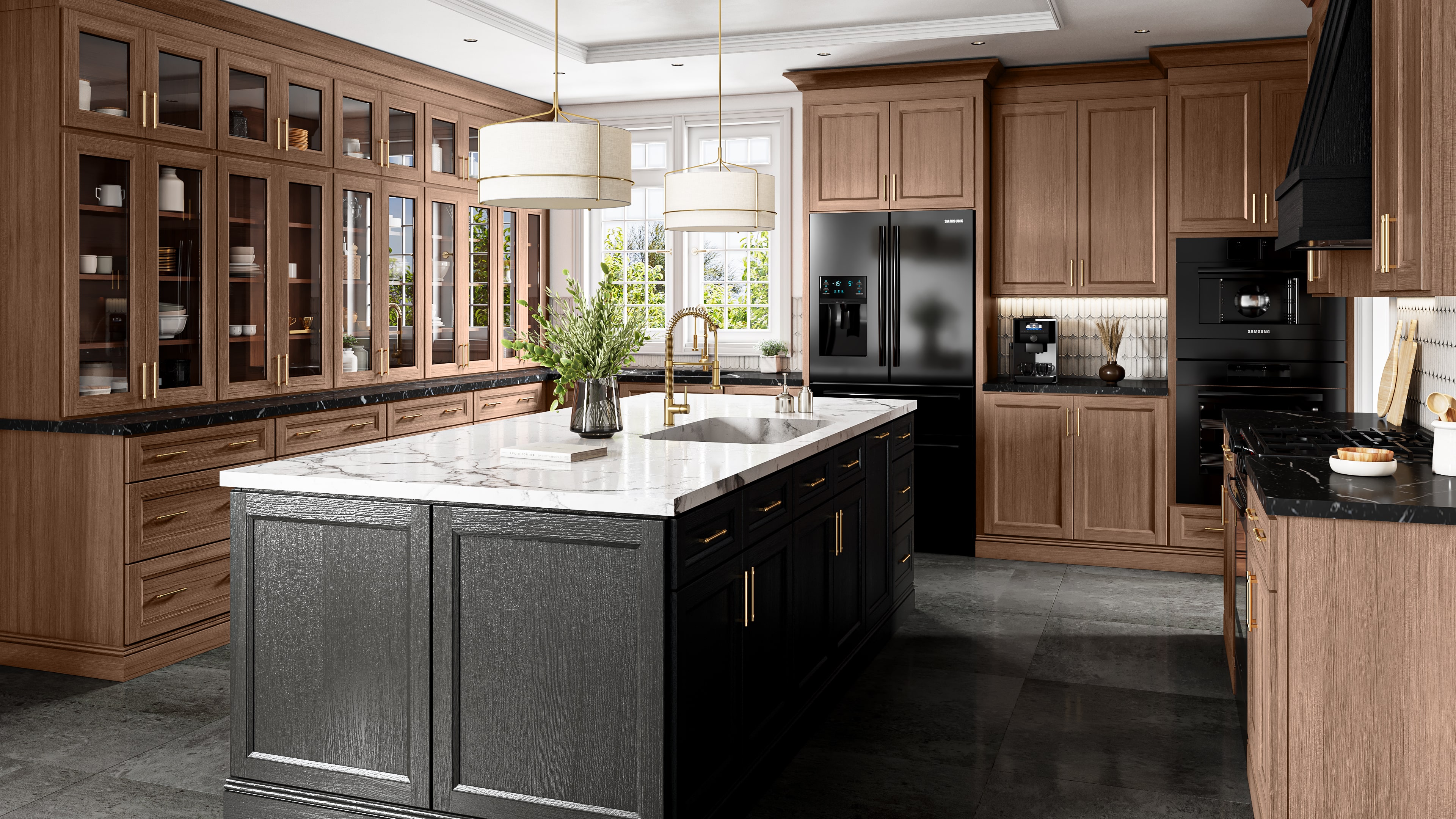 Bourbon and Obsidian Oak combination